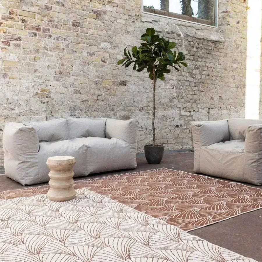Interieur05 Buitenkleed Deco roest/wit - 230 x 160 cm