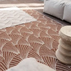 Interieur05 Buitenkleed Deco roest/wit - 230 x 160 cm