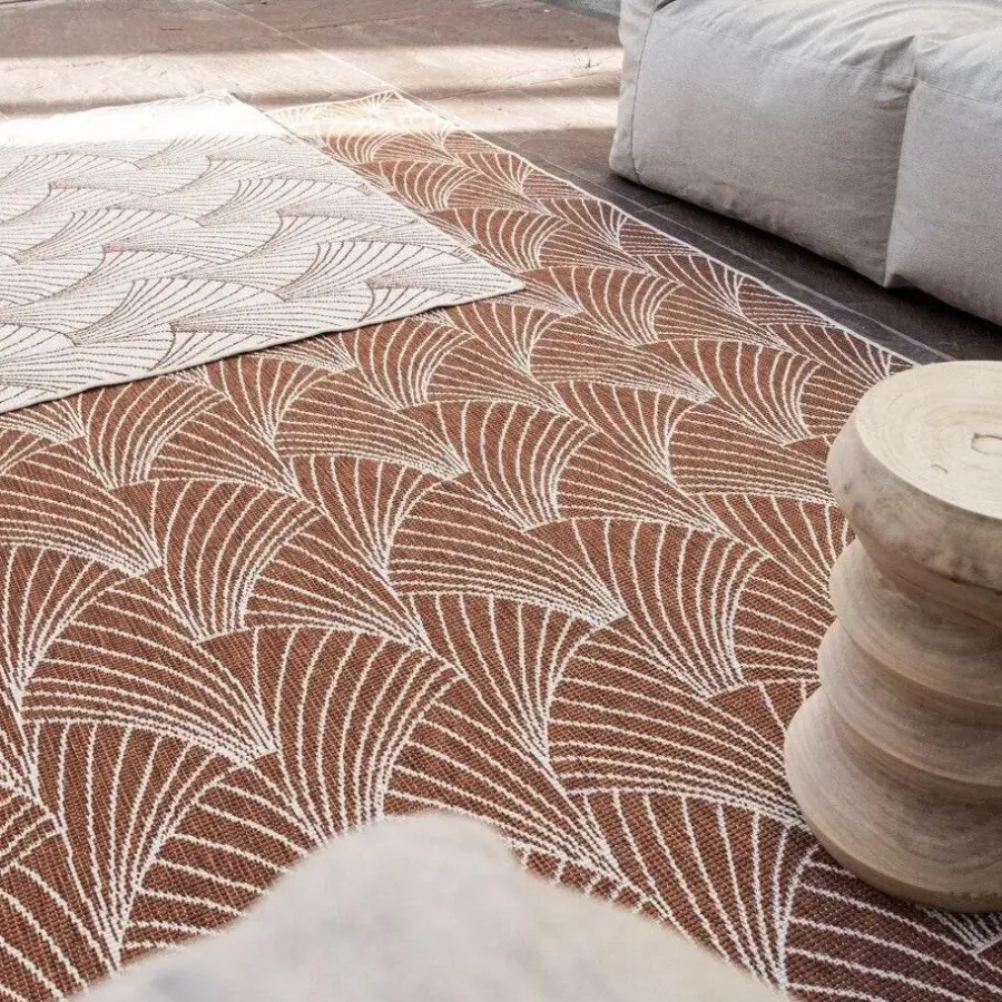 Interieur05 Buitenkleed Deco roest/wit - 230 x 160 cm