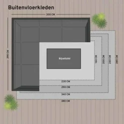 Interieur05 Buitenkleed Deco roest/wit - 230 x 160 cm