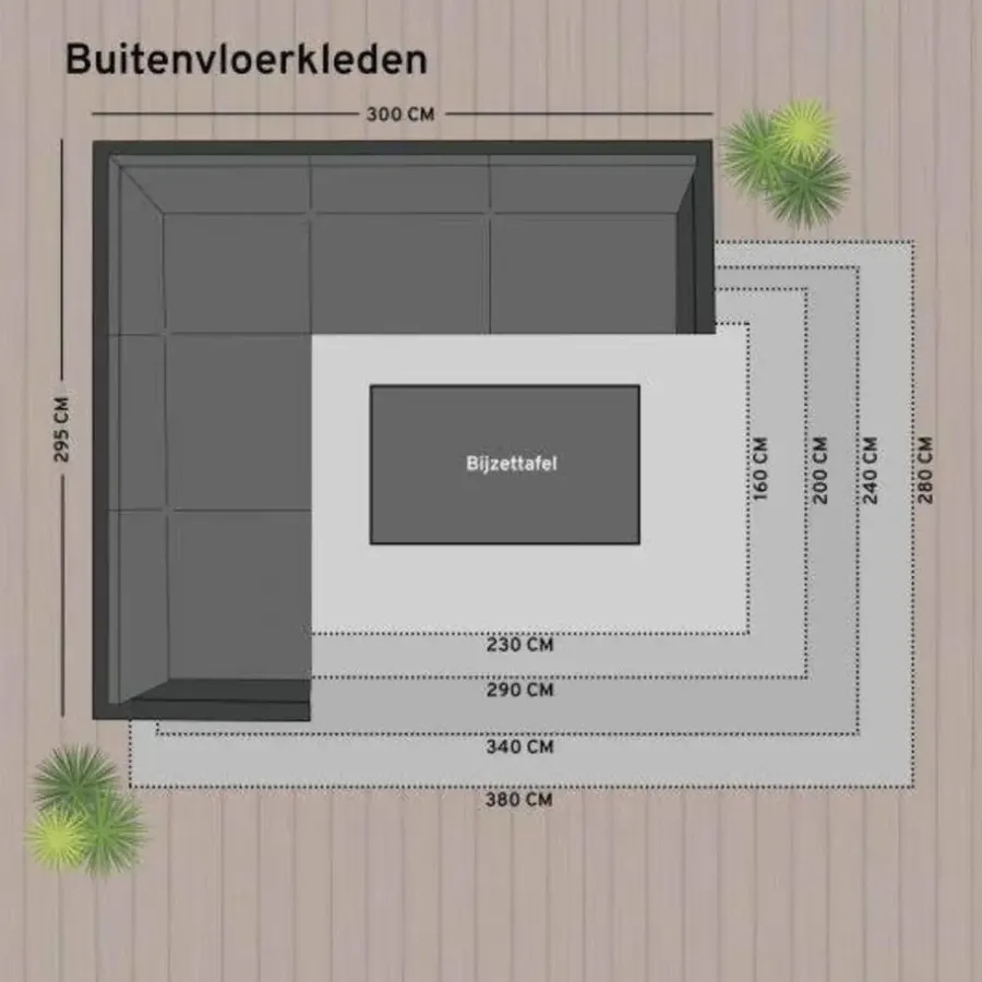 Interieur05 Buitenkleed Deco roest/wit - 230 x 160 cm