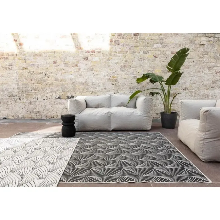 Buiten Vloerkleden|Buiten Vloerkleden-Interieur05 Buitenkleed Deco zwart/wit - 230 x 160 cm