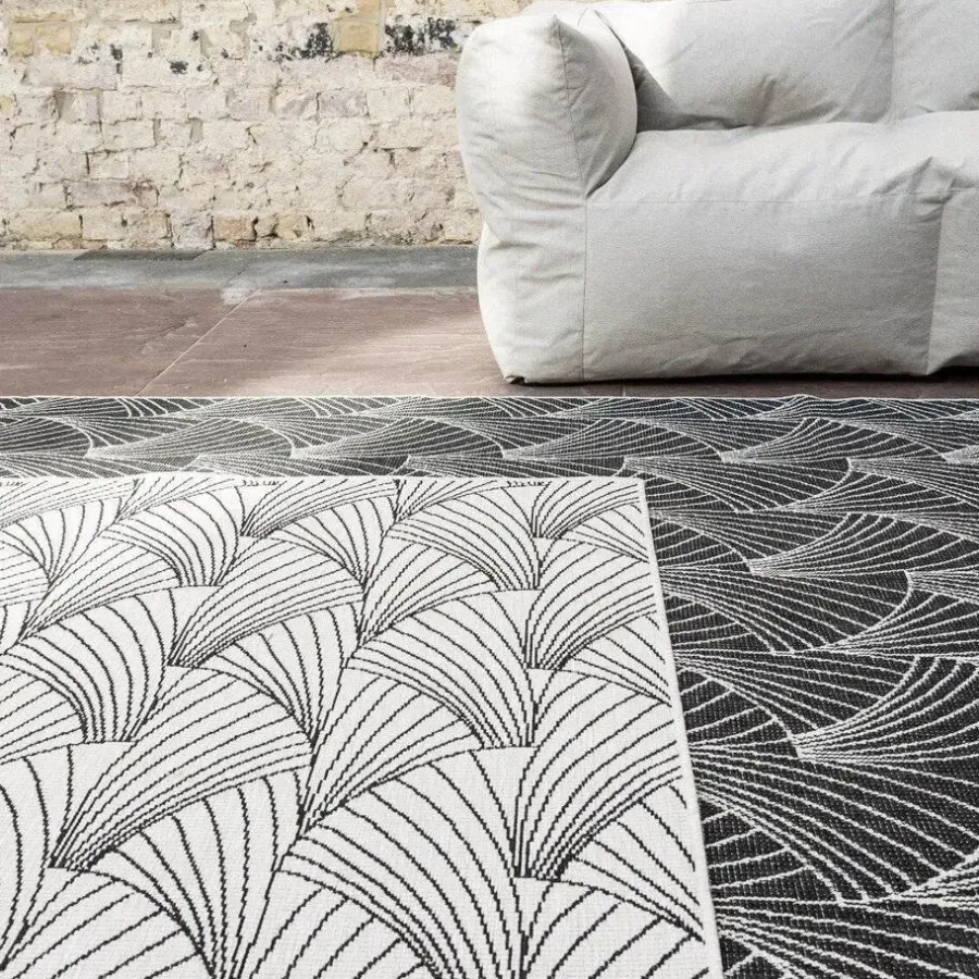 Buiten Vloerkleden|Buiten Vloerkleden-Interieur05 Buitenkleed Deco zwart/wit - 230 x 160 cm