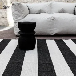 Buiten Vloerkleden|Buiten Vloerkleden-Eva Interior Interieur05 Buitenkleed Stripes zwart/wit dubbelzijdig - 290 x 200 cm
