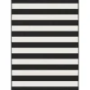 Eva Interior Interieur05 Buitenkleed Stripes zwart/wit dubbelzijdig - 230 x 160 cm