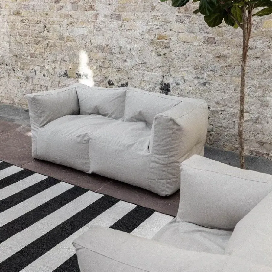 Eva Interior Interieur05 Buitenkleed Stripes zwart/wit dubbelzijdig - 230 x 160 cm