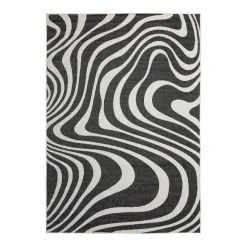 Buiten Vloerkleden|Buiten Vloerkleden-Interieur05 Buitenkleed Swirl Zwart - 290 x 200 cm