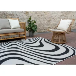 Buiten Vloerkleden|Buiten Vloerkleden-Interieur05 Buitenkleed Swirl Zwart - 290 x 200 cm