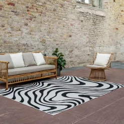 Buiten Vloerkleden|Buiten Vloerkleden-Interieur05 Buitenkleed Swirl Zwart - 340 x 240 cm