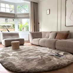 Interieur05 Hoogpolig vloerkleed Odelia beige/wit - 200 x 290 cm