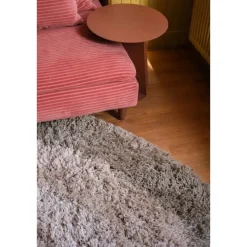 Hoogpolige Vloerkleden|Ronde Vloerkleden-Interieur05 hoogpolig vloerkleed polyester Pilo groen/beige - 240 x 240 cm