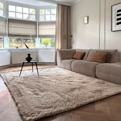 Interieur05 hoogpolig vloerkleed Furr bruin - 160 x 230 cm