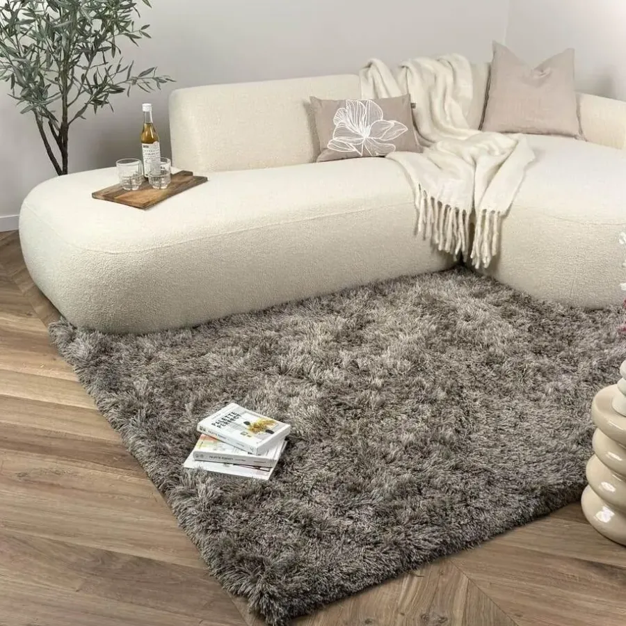 Interieur05 Hoogpolig vloerkleed Nika Antraciet - 160 x 230 cm