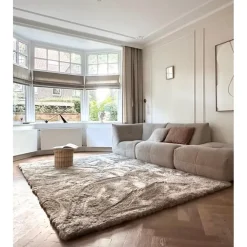 Hoogpolige Vloerkleden-Interieur05 Hoogpolig vloerkleed Odelia beige/wit - 160 x 230 cm