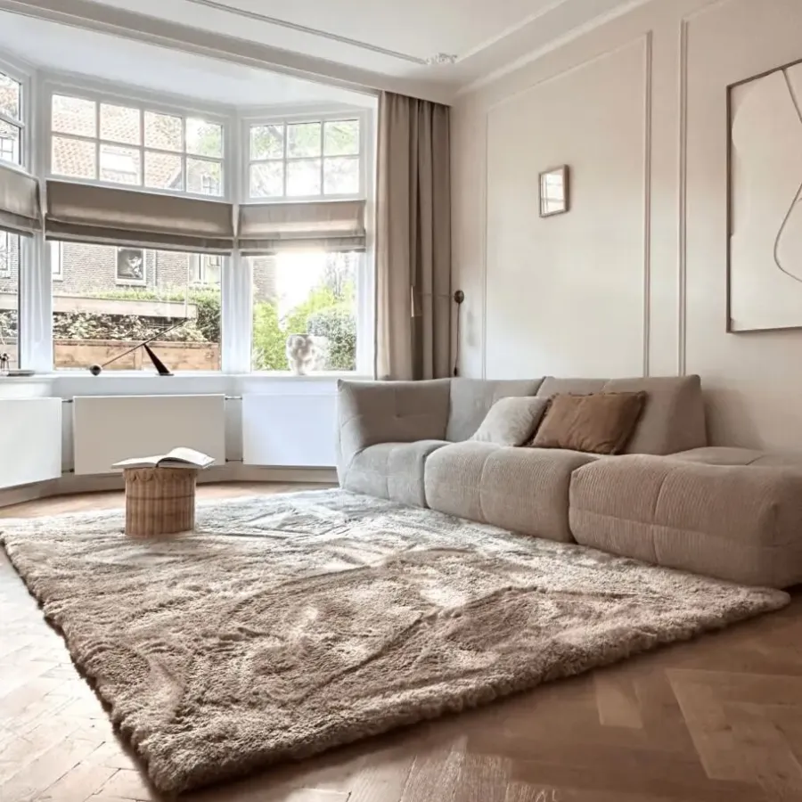 Hoogpolige Vloerkleden-Interieur05 Hoogpolig vloerkleed Odelia beige/wit - 160 x 230 cm