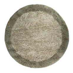 Interieur05 hoogpolig vloerkleed polyester Pilo groen/beige - 160 x 160 cm
