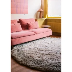 Interieur05 hoogpolig vloerkleed polyester Pilo groen/beige - 160 x 160 cm