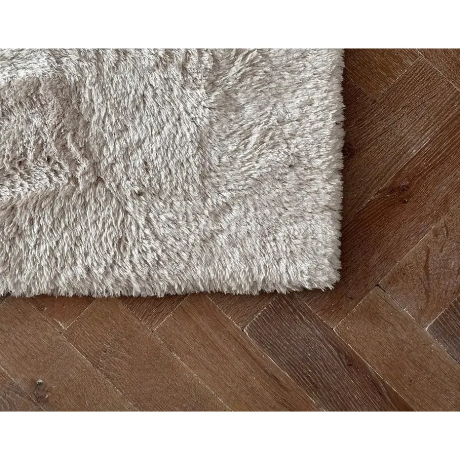 Interieur05 Hoogpolig vloerkleed Odelia beige/wit - 80 x 150 cm