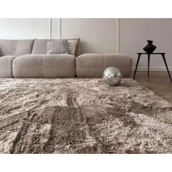 Hoogpolige Vloerkleden-Interieur05 Hoogpolig vloerkleed Odelia Bruin/taupe - 160 x 230 cm