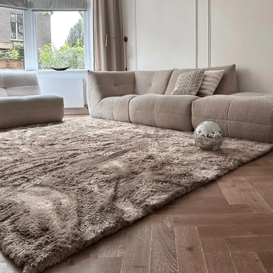 Hoogpolige Vloerkleden-Interieur05 Hoogpolig vloerkleed Odelia Bruin/taupe - 160 x 230 cm