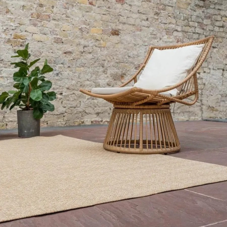 Buiten Vloerkleden|Buiten Vloerkleden-Interieur05 Jute buitenkleed naturel visgraat - 230 x 160 cm