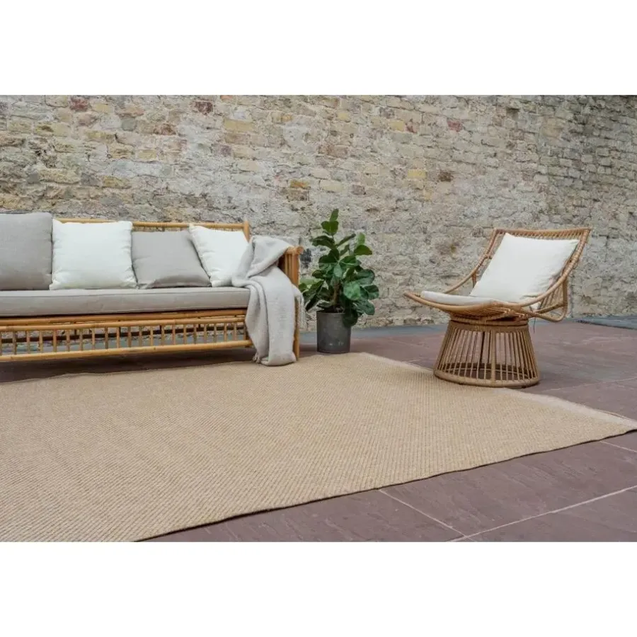 Buiten Vloerkleden|Buiten Vloerkleden-Interieur05 Jute buitenkleed naturel border - 340 x 240 cm