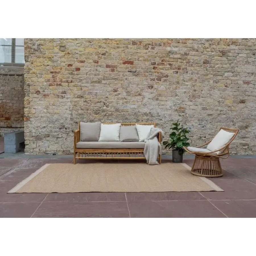 Buiten Vloerkleden|Buiten Vloerkleden-Interieur05 Jute buitenkleed naturel border - 340 x 240 cm