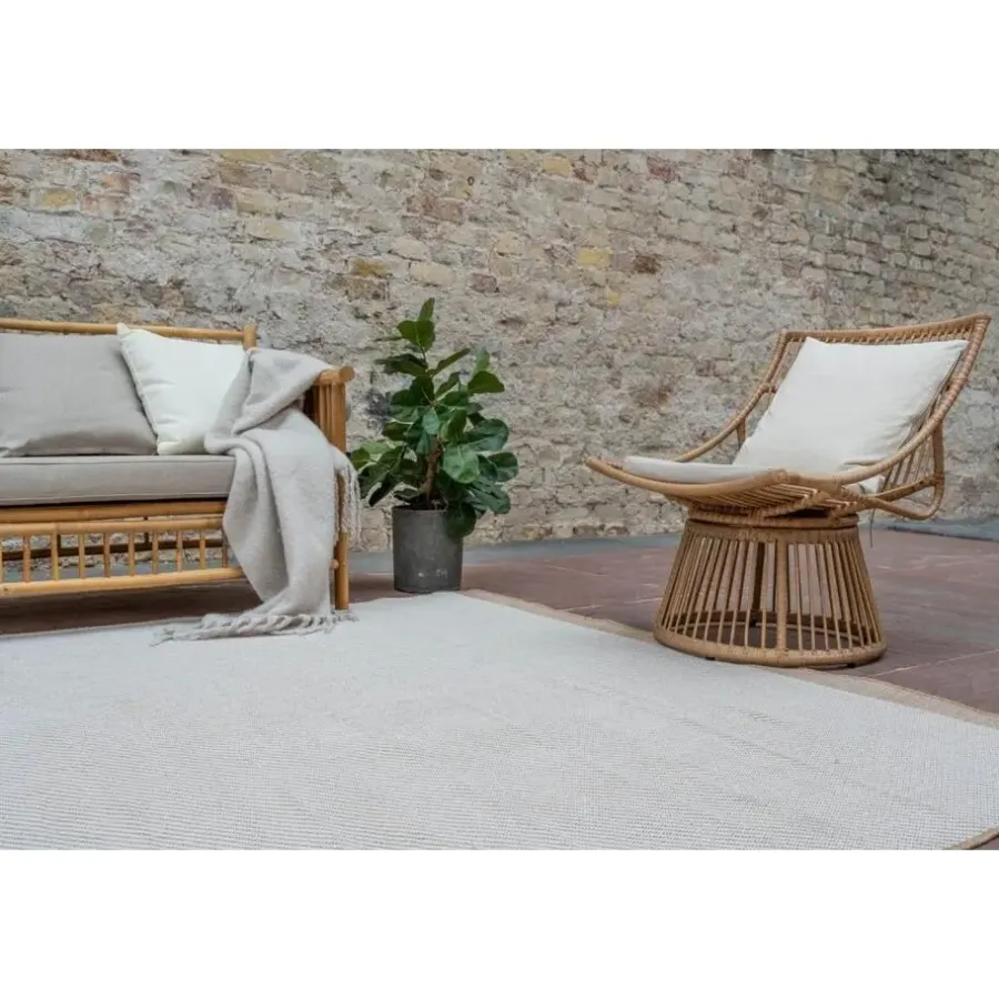 Buiten Vloerkleden|Buiten Vloerkleden-Interieur05 Jute buitenkleed naturel border - 340 x 240 cm