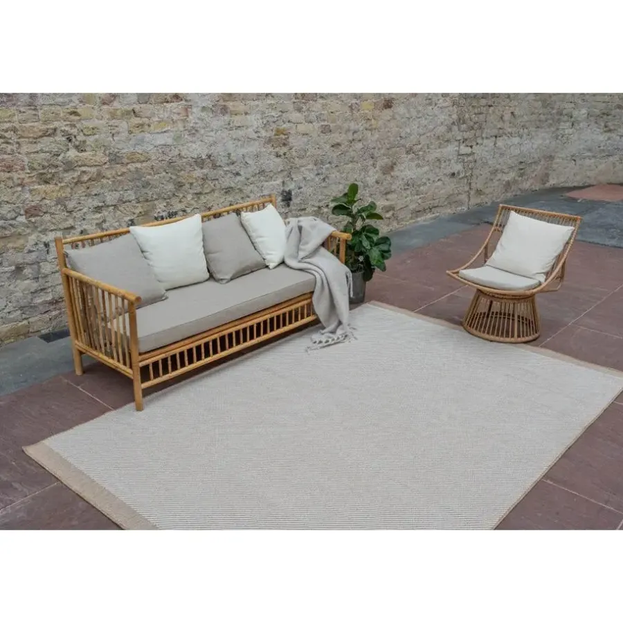 Buiten Vloerkleden|Buiten Vloerkleden-Interieur05 Jute buitenkleed naturel border - 340 x 240 cm