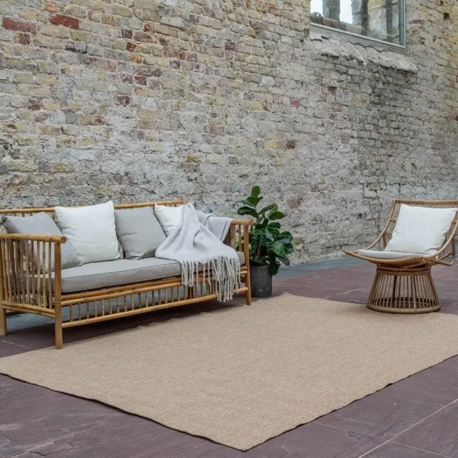 Buiten Vloerkleden|Buiten Vloerkleden-Interieur05 Jute buitenkleed naturel uni - 380 x 280 cm