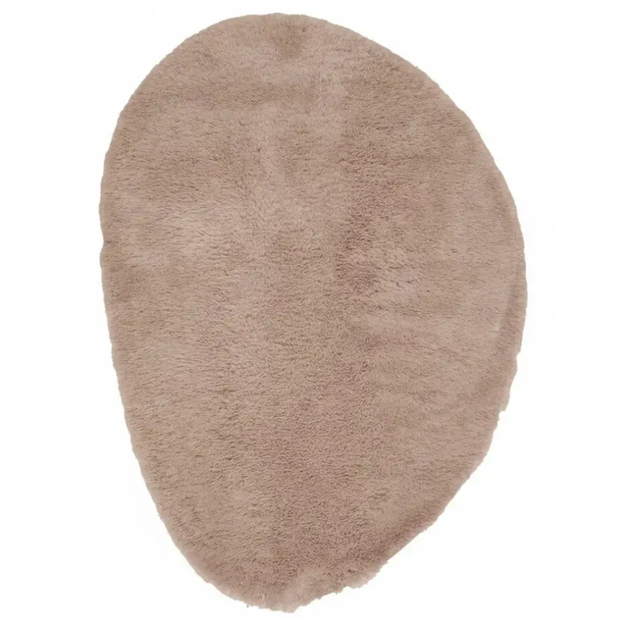 Interieur05 organisch hoogpolig vloerkleed Furr Stone bruin - 160 x 230 cm