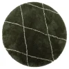 Interieur05 rond berber vloerkleed Nea groen/cream - 160 x 160 cm