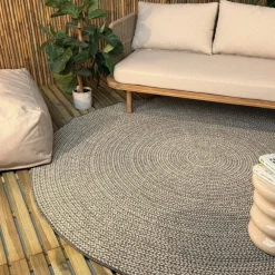 Interieur05 rond buitenkleed grijs Solid - 200 x 200 cm