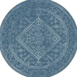 Ronde Vloerkleden|Buiten Vloerkleden-Interieur05 rond buitenkleed blauw Nova - 200 x 200 cm