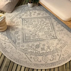 Ronde Vloerkleden|Buiten Vloerkleden-Interieur05 rond buitenkleed blauw Nova - 200 x 200 cm