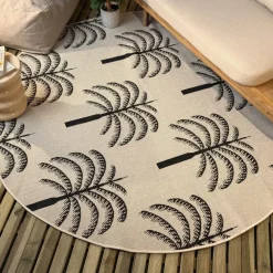 Interieur05 rond buitenkleed zwart/wit Oase - 200 x 200 cm