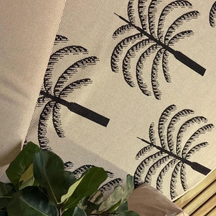 Interieur05 rond buitenkleed zwart/wit Oase - 200 x 200 cm