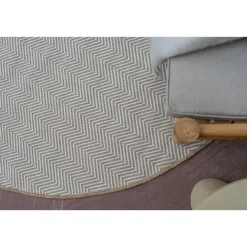 Interieur05 rond buitenkleed jute naturel zigzag - 240 x 240 cm