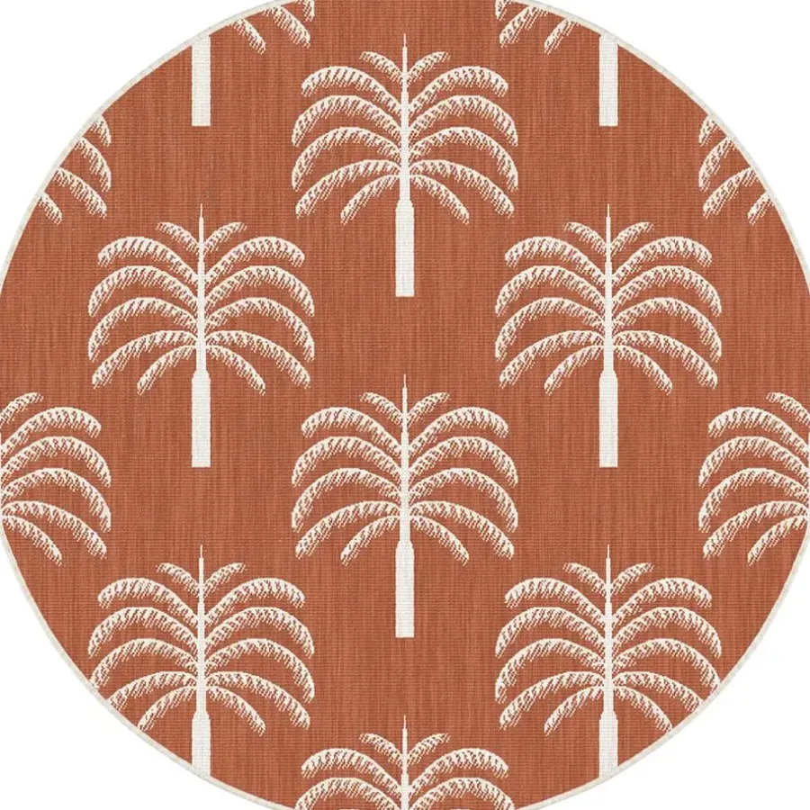 Interieur05 rond buitenkleed roest Oase - 200 x 200 cm