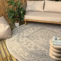 Ronde Vloerkleden|Buiten Vloerkleden-Interieur05 rond buitenkleed blauw Nova - 240 x 240 cm