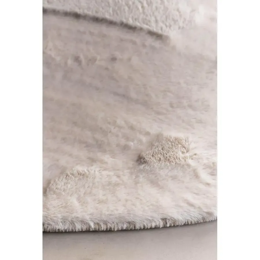 Interieur05 Rond Hoogpolig Vloerkleed Lux Creme - 160 x 160 cm