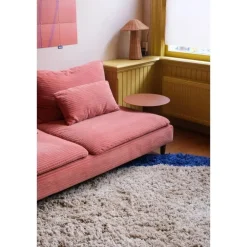 Ronde Vloerkleden-Interieur05 rond hoogpolig vloerkleed polyester Pilo beige/blauw - 240 x 240 cm