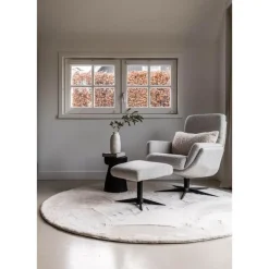 Interieur05 Rond Hoogpolig Vloerkleed Lux Creme - 240 x 240 cm