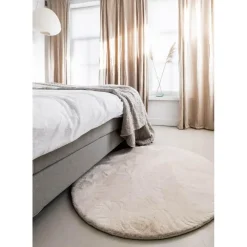 Interieur05 Rond Hoogpolig Vloerkleed Lux Creme - 240 x 240 cm