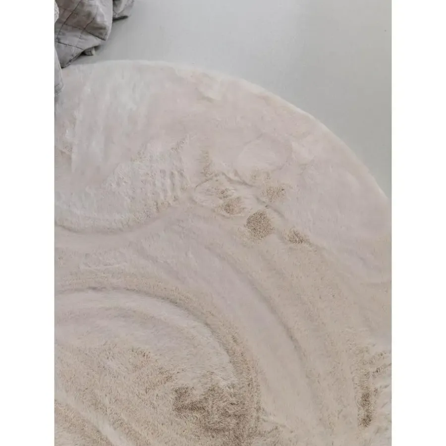 Interieur05 Rond Hoogpolig Vloerkleed Lux Creme - 120 x 120 cm
