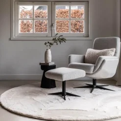 Interieur05 Rond Hoogpolig Vloerkleed Lux Creme - 120 x 120 cm