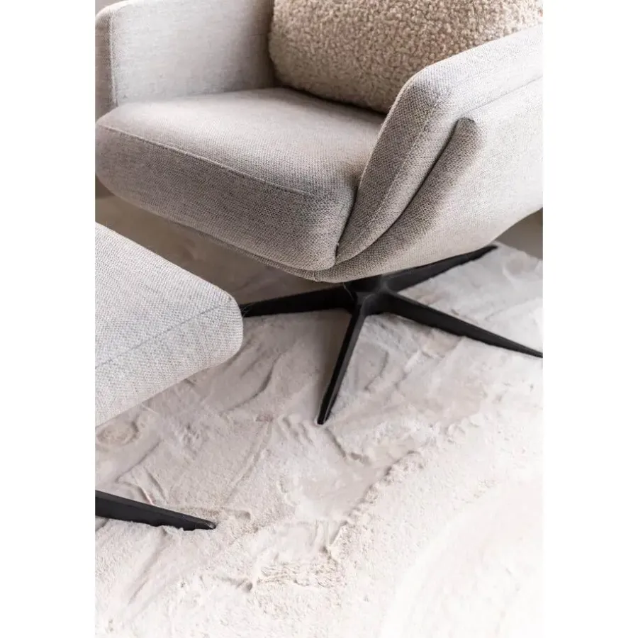 Interieur05 Rond Hoogpolig Vloerkleed Lux Creme - 120 x 120 cm