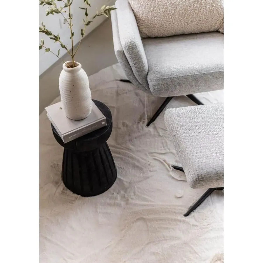 Interieur05 Rond Hoogpolig Vloerkleed Lux Creme - 120 x 120 cm