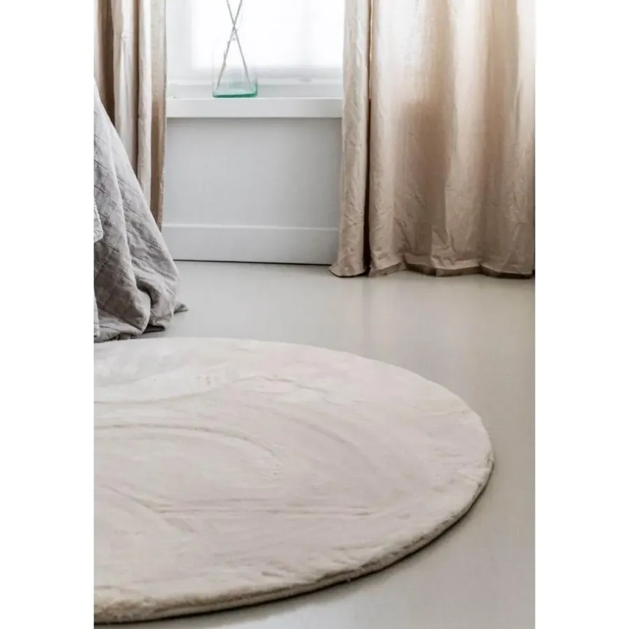 Interieur05 Rond Hoogpolig Vloerkleed Lux Creme - 120 x 120 cm