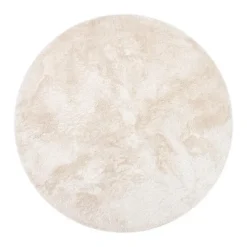 Hoogpolige Vloerkleden|Ronde Vloerkleden-Interieur05 Rond Hoogpolig vloerkleed Odelia beige/wit - 240 x 240 cm
